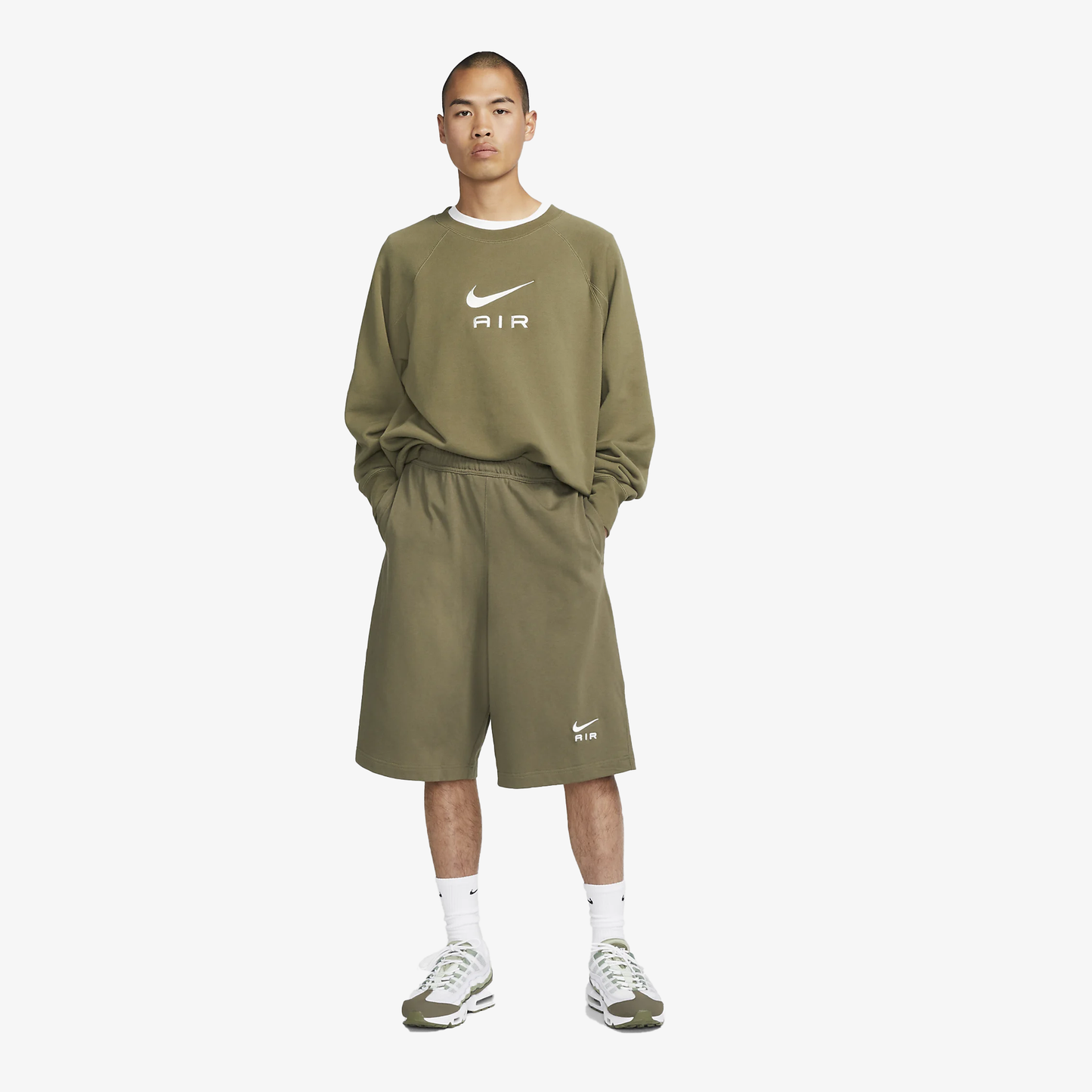 AIR OVERSIZED FLEECE SHORTS  'MEDIUM OLIVE/PHANTOM'