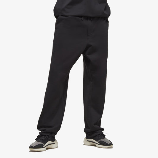 ORGANIC COTTON TERRY STRAIGHT PANTS  'BLACK'