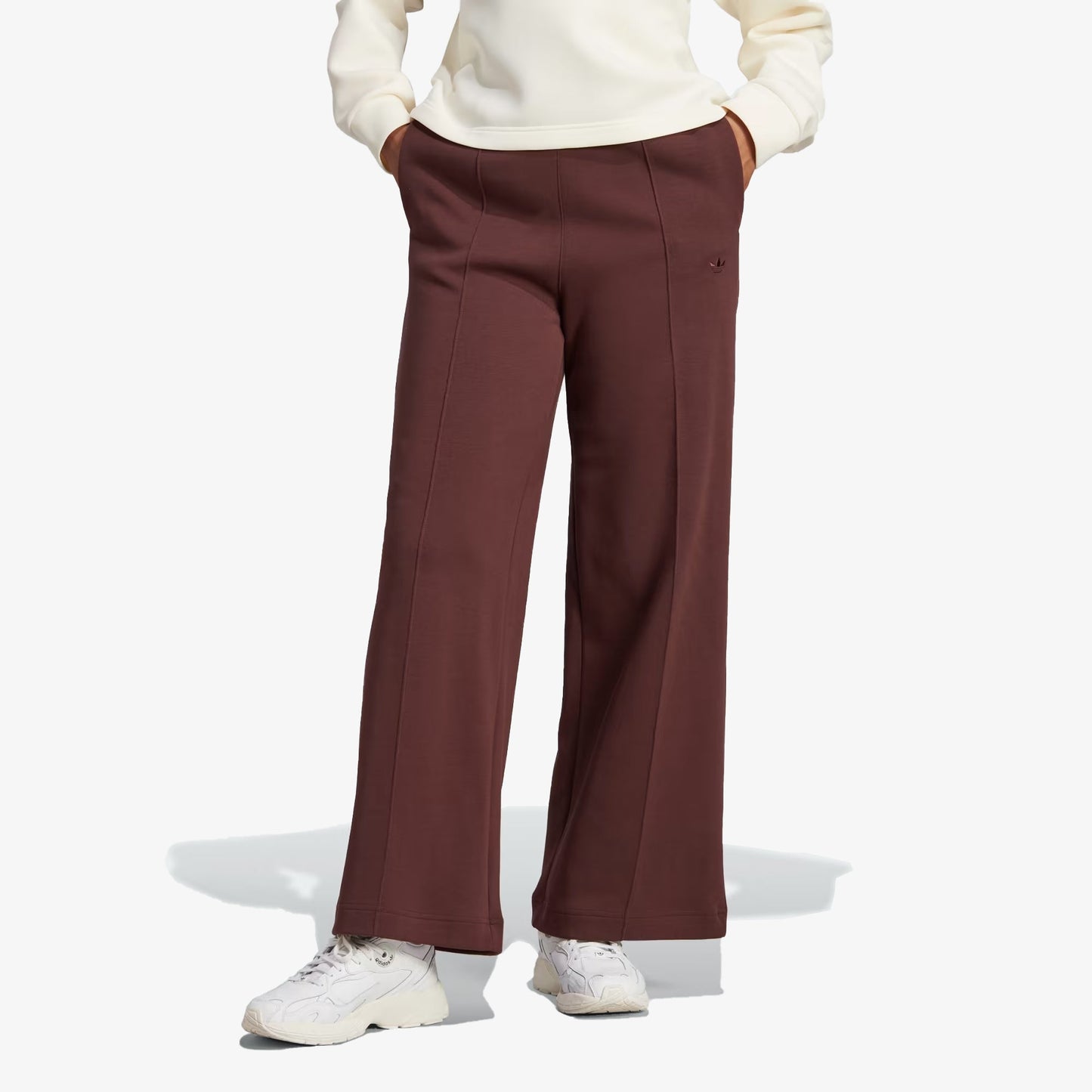 WMN'S PREMIUM ESSENTIALS WIDE-LEG PINTUCK PANTS  'BROWN'