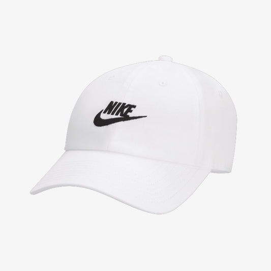 Nike | CLUB UNSTRUCTURED FUTURA WASH CAP  { WHITE/BLACK