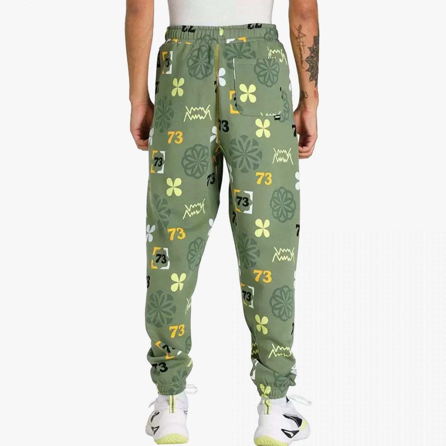 RUN IT BACK PRINTED BASKETBALL SWEATPANTS  'DUSTY GREEN'