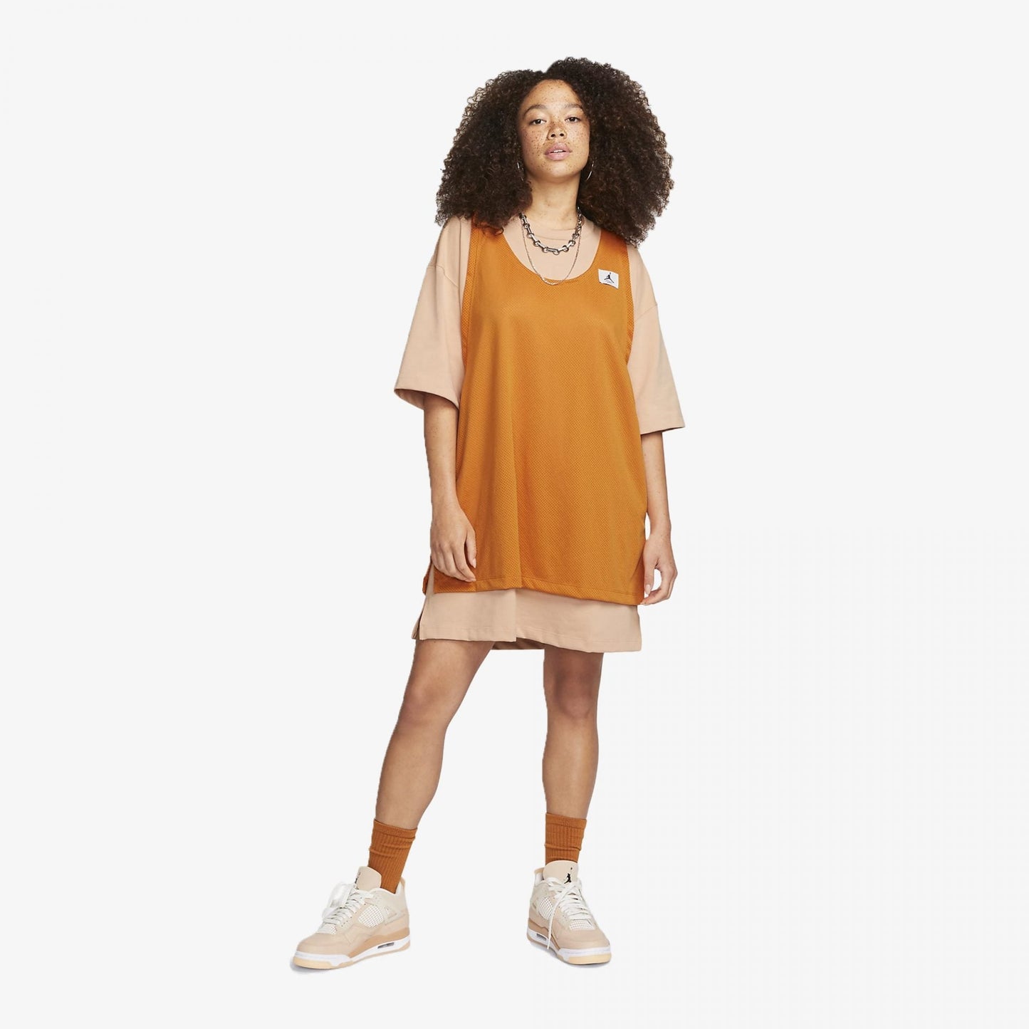 WMN'S JORDAN ESSENTIALS DRESS  'WHITE ONXY / LIGHT CURRY'