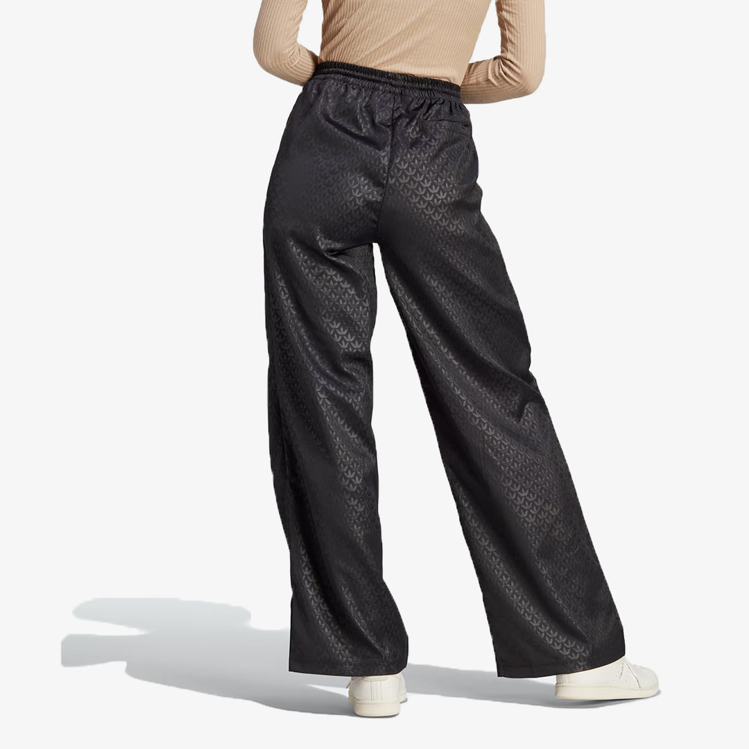 WMN'S TREFOIL MONOGRAM SATIN TRACK PANTS  'BLACK'