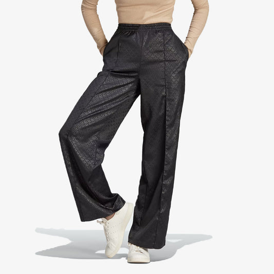 WMN'S TREFOIL MONOGRAM SATIN TRACK PANTS  'BLACK'